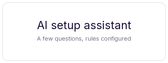 AI setup assistant
